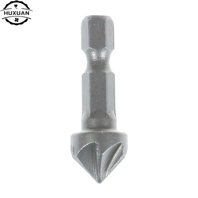 6 Flute Countersink Drill Bit Chamfer Cutting Woodworking Tool Hexagon Handle