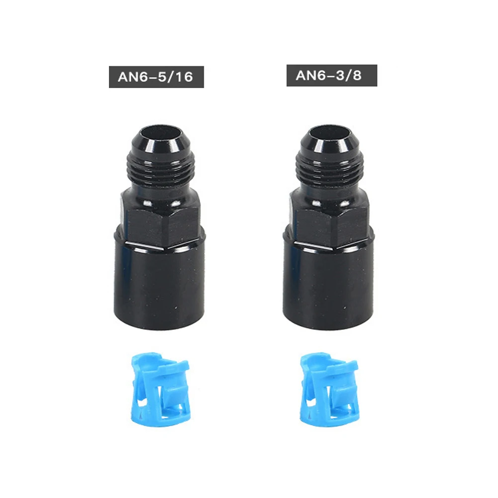 2Pcs 6AN Aluminum Fuel Line Quick Connect Fitting for EFI Systems with 3/8 inch and 5/16 inch Line Compatibility