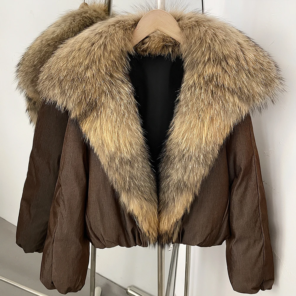 Women's Quilted Puffer Coat Down Jacket with Fur Collar Zipper Warm Insulated Urban Style for Everyday Wear Freezing Weather