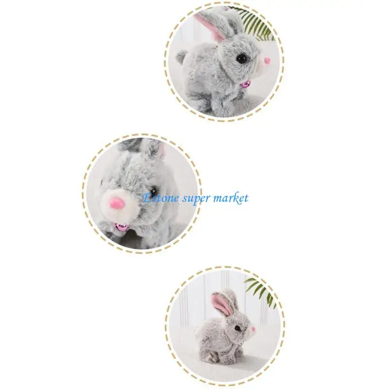 090B Chodzący królik Zabawka Urocze wypchane zwierzę Pluszowa zabawka-królik Zabawka edukacyjna dla dzieci