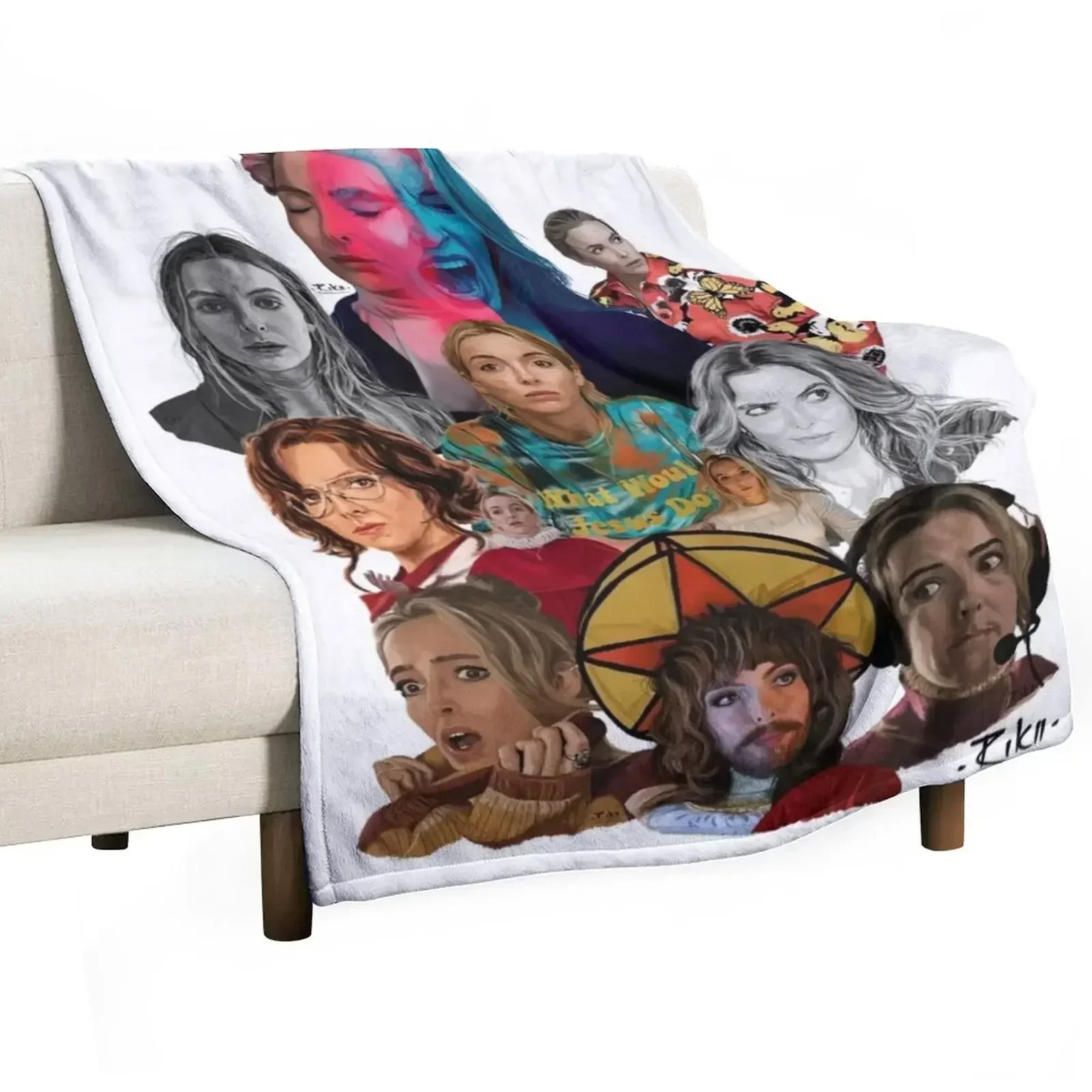 

Jodie Comer collage Throw Blanket Blankets For Sofas Shaggy Blankets