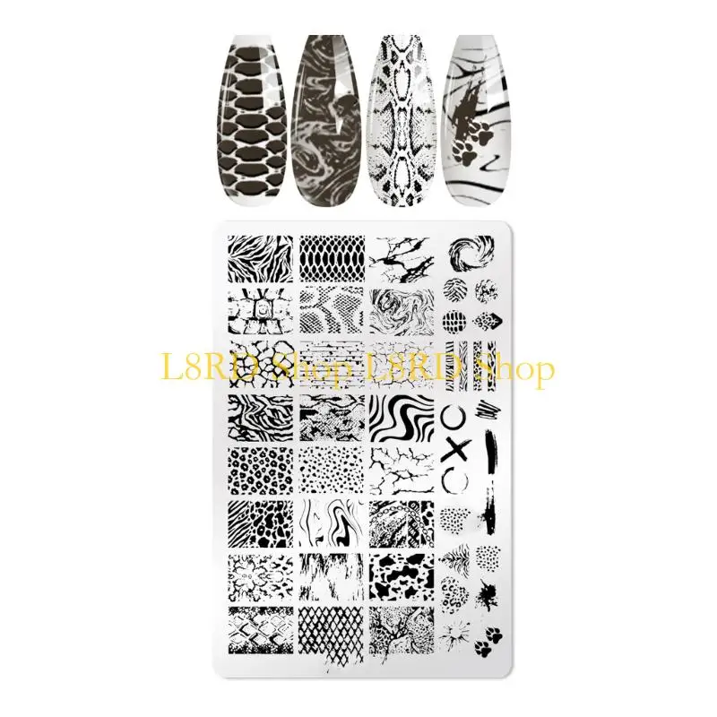 L8RD Stamp Plate Art Templates Lace Flower Art Plates for DIY Art Decorations Nails Art Stamping Plates