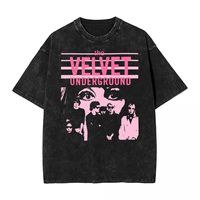 Washed T Shirt The Velvet Underground Hip Hop Vintage T-Shirts Harajuku Streetwear Short Sleeve Summer Tops Tee Shirt Men Women