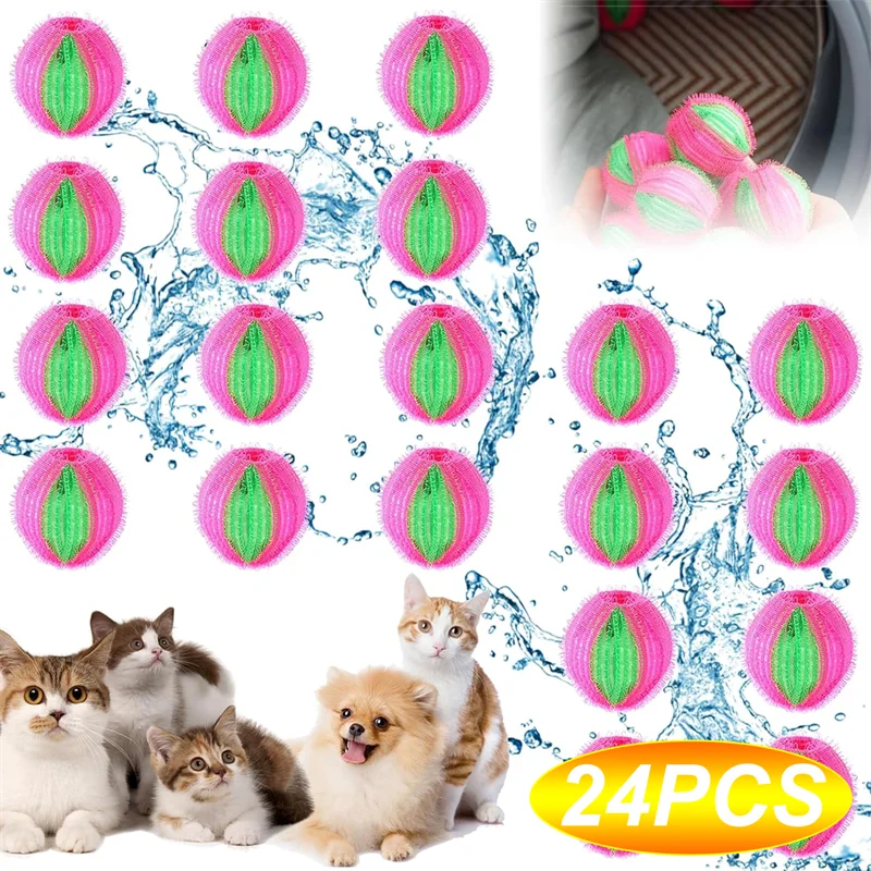 24/6 stücke Nylon magische Wäsche Ball Waschmaschine Haar filter schwimmende Pelz Flusen Haarentferner Fänger schmutzig sammeln Reinigungs bälle