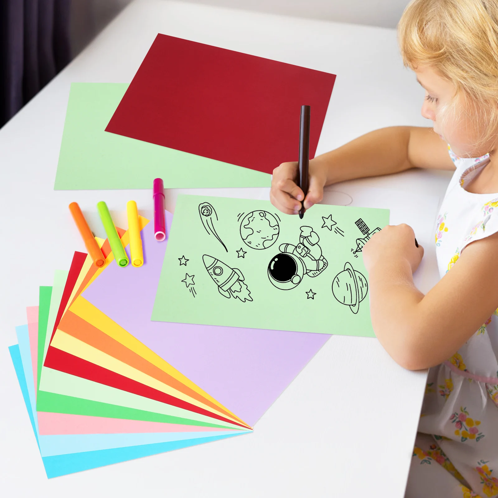 

Heavy 230Gsm Colored Card Stock Paper Craft Construction A4 Scrapbook Invitation Assorted Color Kids Diy Art Classroom