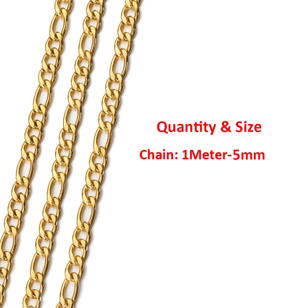 2 Meter 1 Meter Hochwertige Edelstahl-Drehketten für DIY-Halsketten, Armbänder, Kleidung und Schmuckherstellung Zubehör – Detail 17