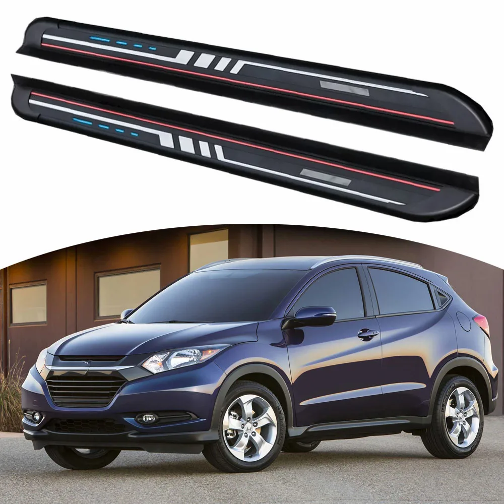

2 шт. подножки, боковые шаги, подходят для Honda-HRV-2015-2021, фиксированные педали, Nerf Bars, черная педаль