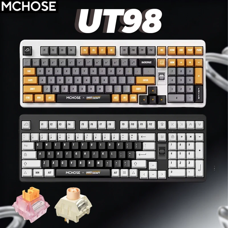 

MCHOSE x Unbox Therapy - UT98 Mechanical Keyboard Wireless Quiet Offices KeyboardRGB Backlit Customized Gaming Silent Keyboard