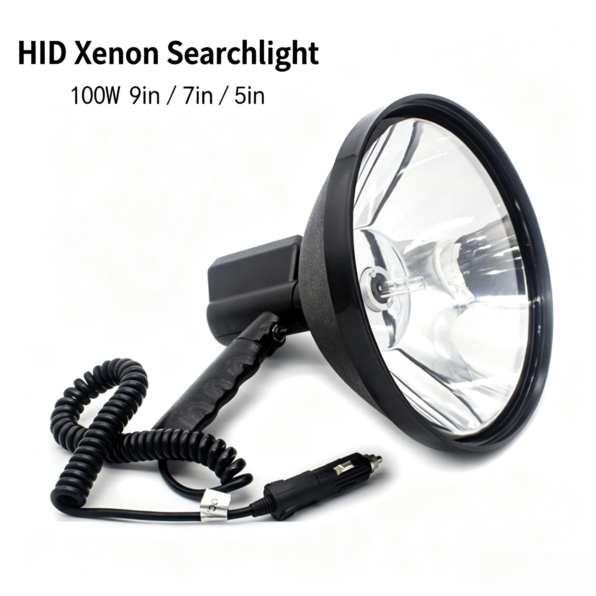NXY 9 Inch HID Search Light 100W 12V Handheld Spotlight Car Lamp Cigarette Lighter Plug Driving Beam Work Light 5 Inch 7 Inch