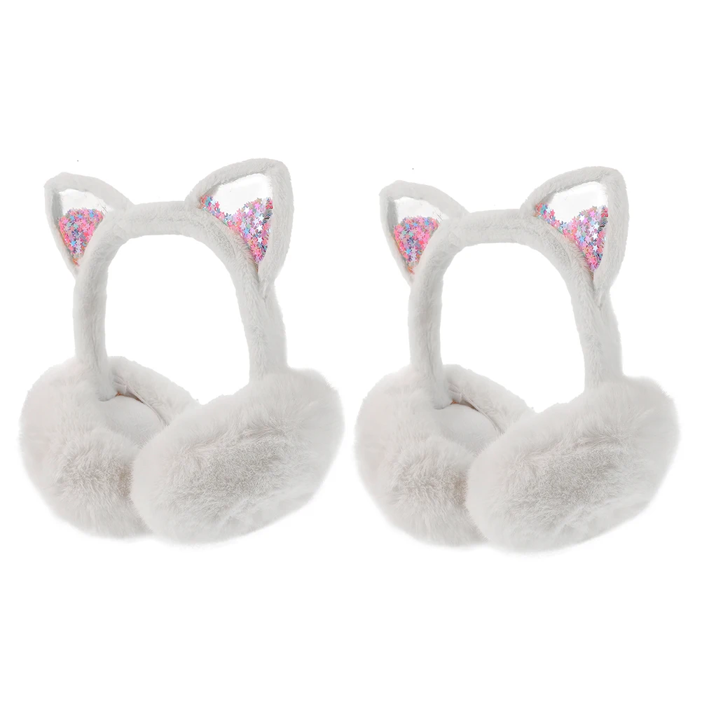 Cache-oreilles en peluche pour filles, cache-oreilles d'hiver, housse de protection, cache-oreilles plus chauds, ski, course à pied, cyclisme, rose, enfants, nouveau, 2 pièces