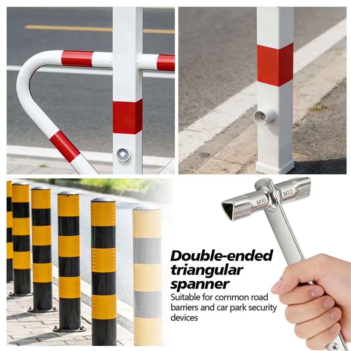 2 Pcs Double-Headed Triangular Keys M10/ For Bollards, Barrier Posts And Guardrail Posts With Triangular Locks