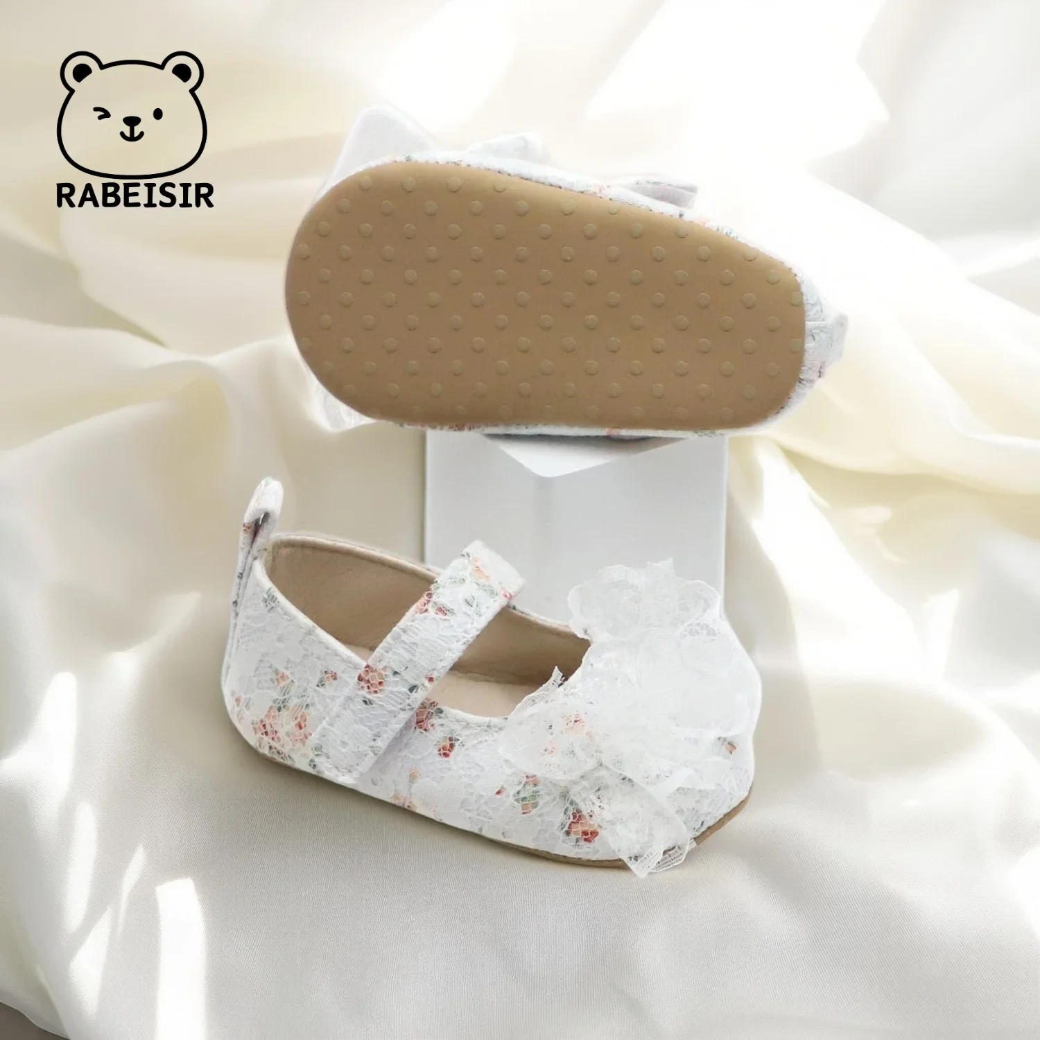 أحذية طفل رضيع صغيرة الأزهار الدانتيل طفلة لينة وحيد الربيع والخريف أحذية واحدة الصنادل الصيفية #5