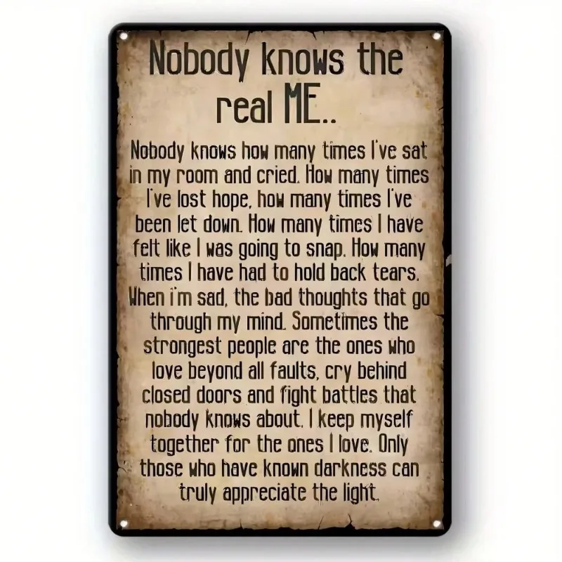 1pc Vintage Metal Wall Decor - 8X12 Inches With British Humor Quote 
