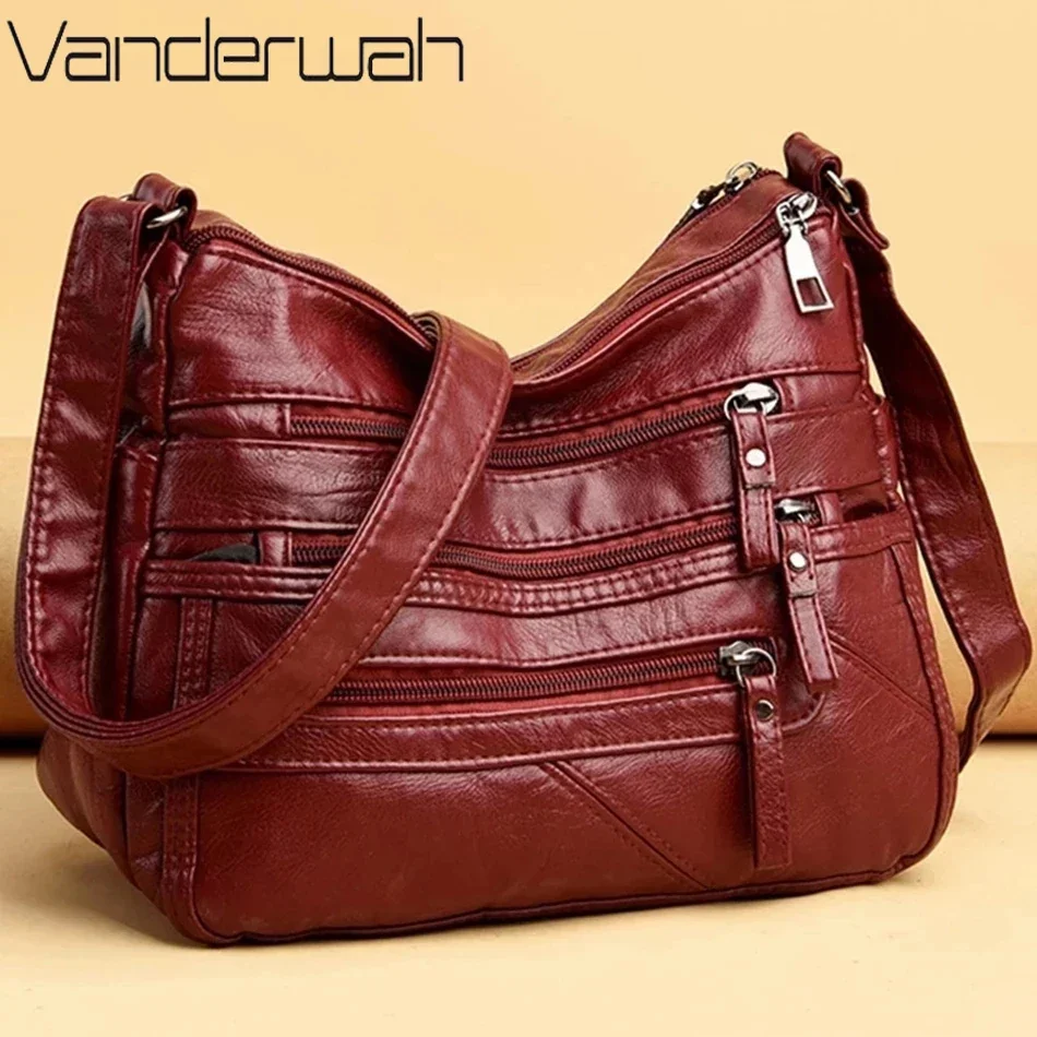 

2024 Women Shoulder Bag Leather Luxury Handbags Women's Bags Designer Shoulder Crossbody Bag Female Fashion Female for Ladies