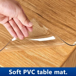 1pc Transparent PVC Tablecloth – Anti-Stain, Waterproof, Oil-Resistant, Non-Slip Mat for Dining Room Study Dining  Coffee Tables