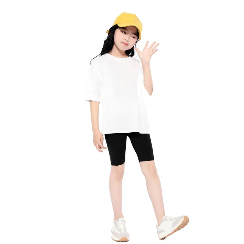 Summer Girls Shorts Thin Slim Leggings Girl Sports Shark Pants Solid Sweat-wicking breathable Casual Outdoor Pants 4-11Y