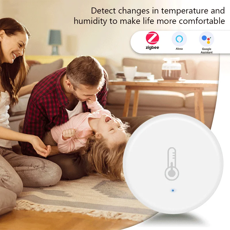 1/8PC Tuya Smart ZigBee 3.0 Temperature and Humidity Sensor Real-time Smart Scene Security with Smart Life App Alexa Google Home