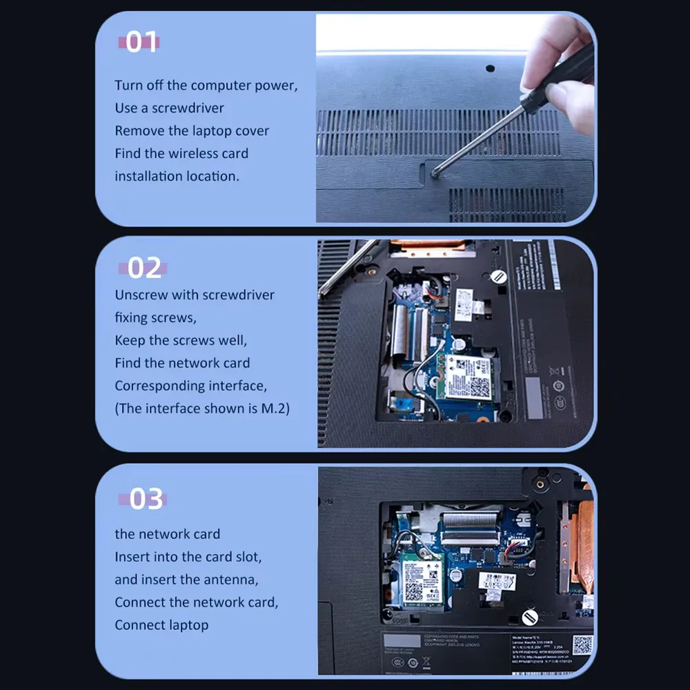 Fenvi Wifi 7 QCNCM865 M.2 netwerkkaart Bluetooth 5.3 tot 5.8 Gbps Beter dan Wifi 6E Wlan draadloze adapter alleen voor Win 11Wu