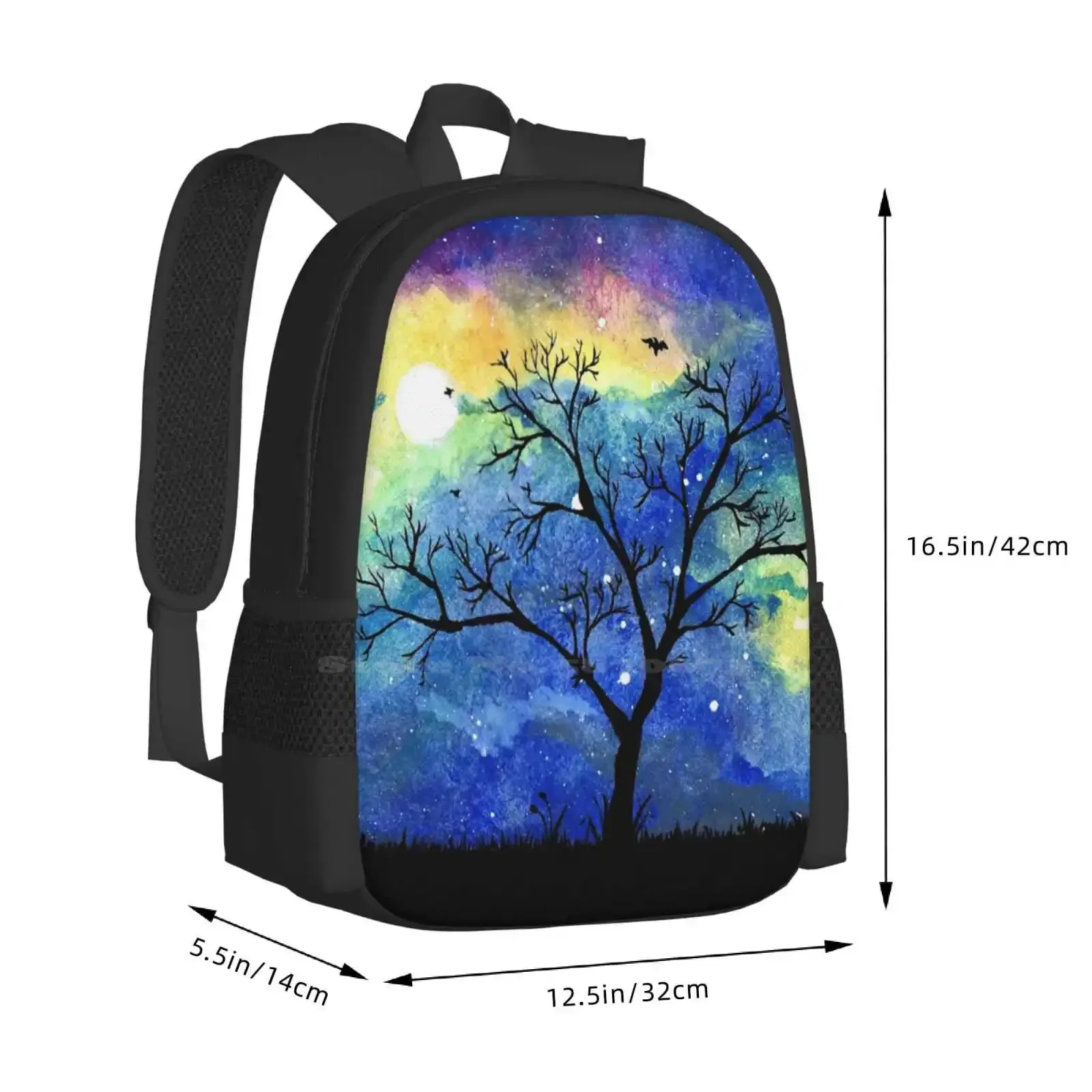 The Night Sky رائجة البيع حقيبة مدرسية على ظهره حقائب الموضة سديم جالاكسي الحبر المائية شجرة القوطية Sky Night #3