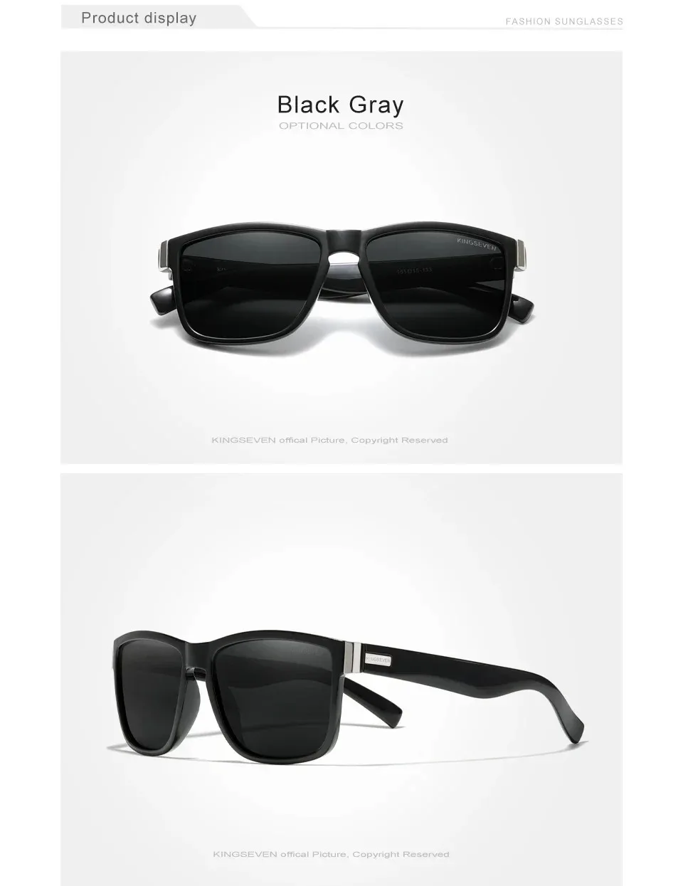 KINGSEVEN Sport Polarisierte Sonnenbrille Männer Frauen UV400 Objektiv Retro Rechteck Fashion Square Rahmen Brille Radfahren Brillen – Detail 4