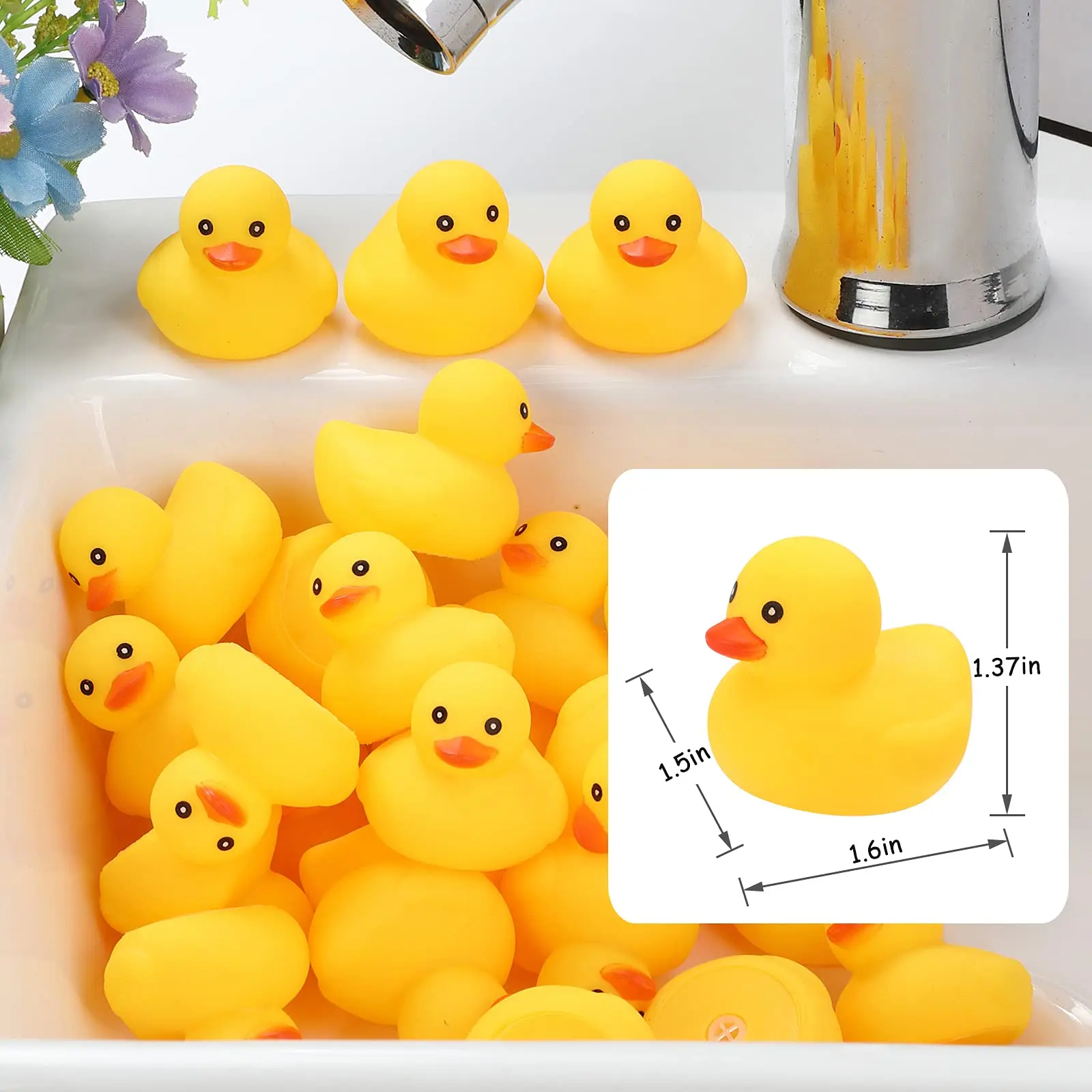 1-100pcs Yellow Mini Rubber Ducks in Bulk Duck Gifts Mini Ducks Small Duck Float Pool Ducks Bulk Toys Party Favor