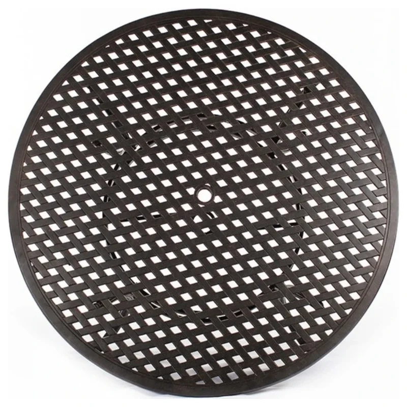 Modern Round Dining Table for Kitchen and Dining Room, Seats 4-6, Durable Dark Bronze Finish, Perfect for Home Use
