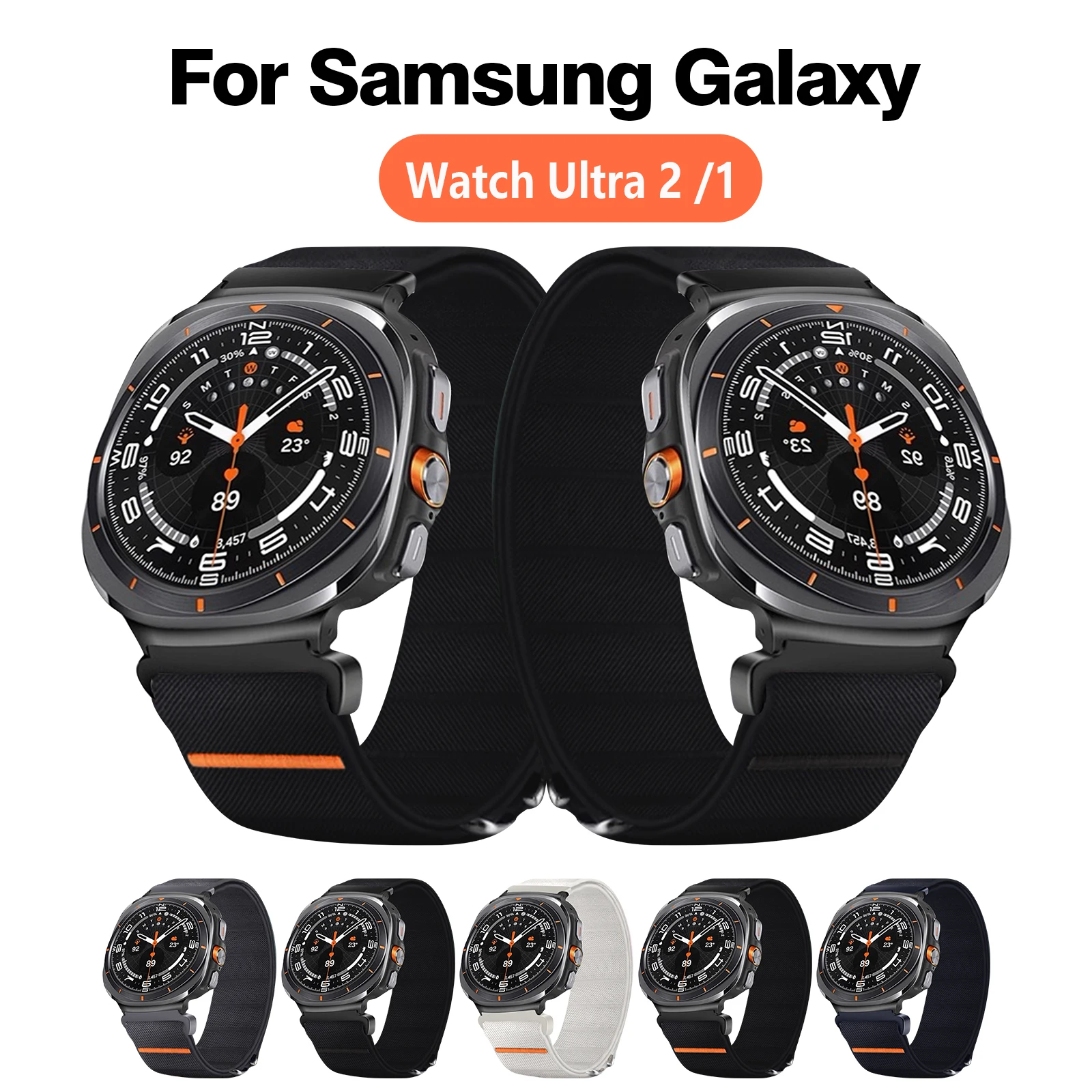 

Нейлоновый ремешок быстросъемного крепления для Samsung Galaxy Watch 8 Ultra (2025) Браслет-петля для Samsung Galaxy Watch 7 Ultra 47 мм Спортивный ремешок