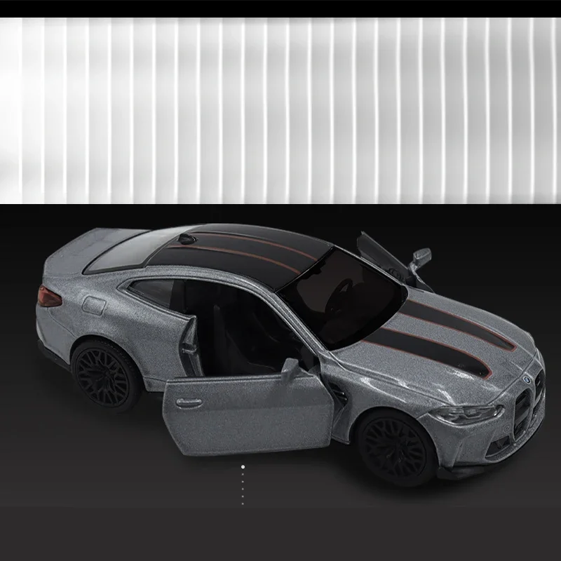1:36 BMW M4 CSL مركبات رياضية معدنية سيارة خارقة سريعة وغاضبة قطعة واحدة سيارة لعبة بوي دييكاست نموذج تلقائي هدية عجلة ساخنة سحب #4