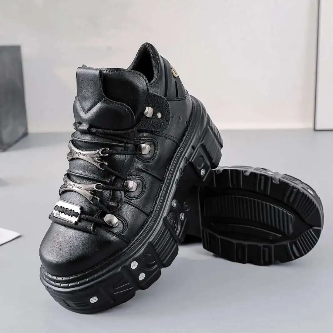 

New Rock Shoes 2025 Women Chunky Sneakers Shoes Thick-Soled Women's Shoes Heavy Metal Personality Gothic Punk Boots For Women