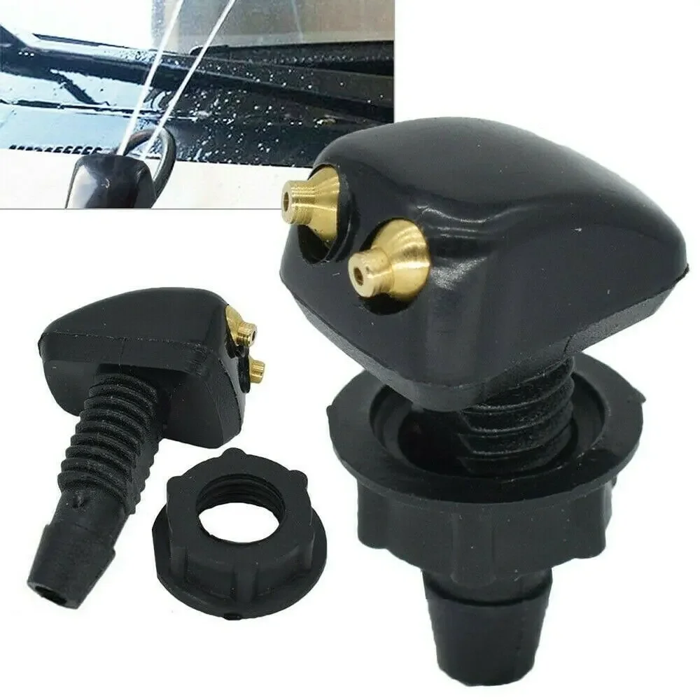 

2Pcs Car Windshield Washer Nozzle Dual Holes Car Windscreen Wiper Water Spray Jet Adjustable Exterior Universal Accessories