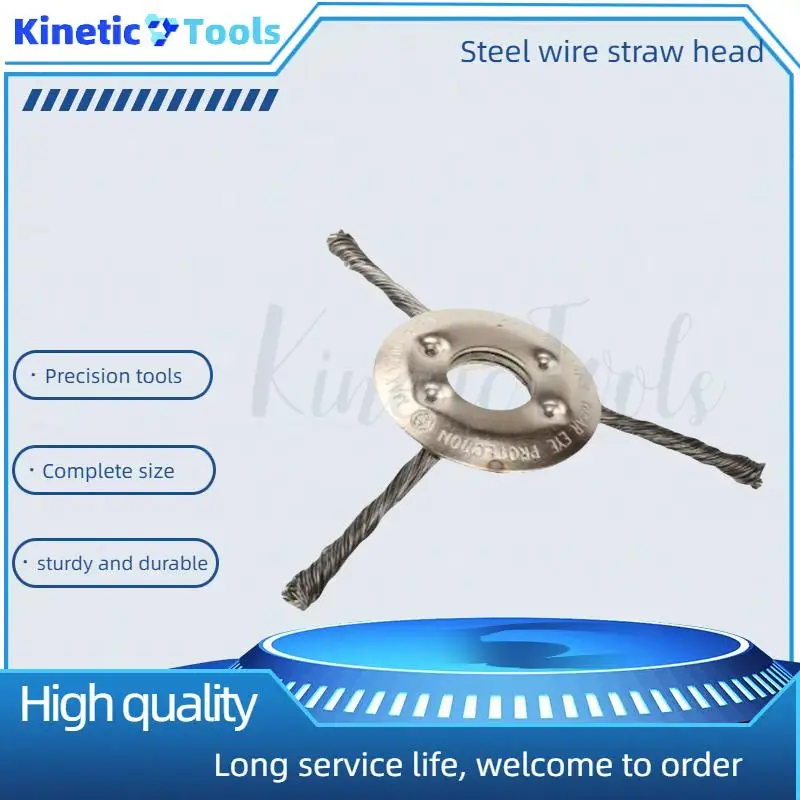 

Straight Shaft Brushcutter-Compatible Steel Wire Wheel Head – Universal Grass Trimmer Accessory for Moss/Rust Removal