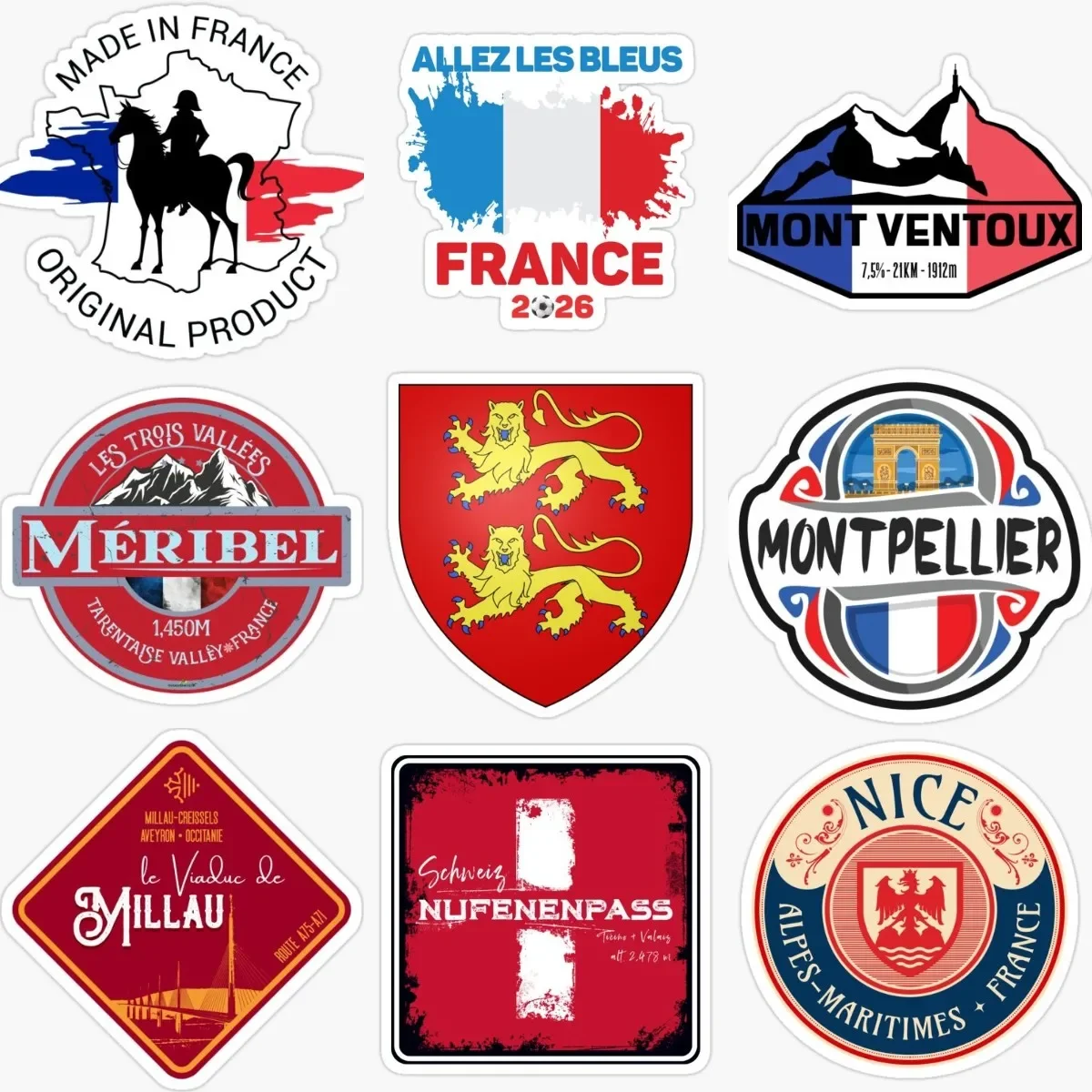 

France Flag Creative Badge PVC Sticker for Decorate Car Truck Motorcycle Laptop Camper Bicycle Wall Van Table Decal Accessories