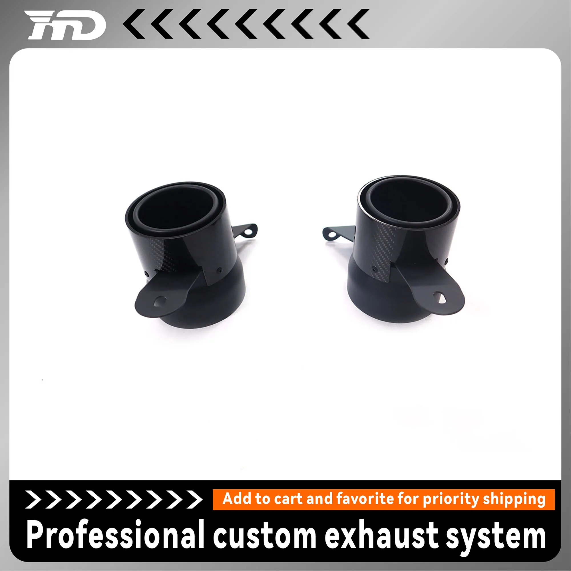 HMD exhaust system Tips For Ferrari 488 Tips carbon fibre Stainless Steel Bright Black