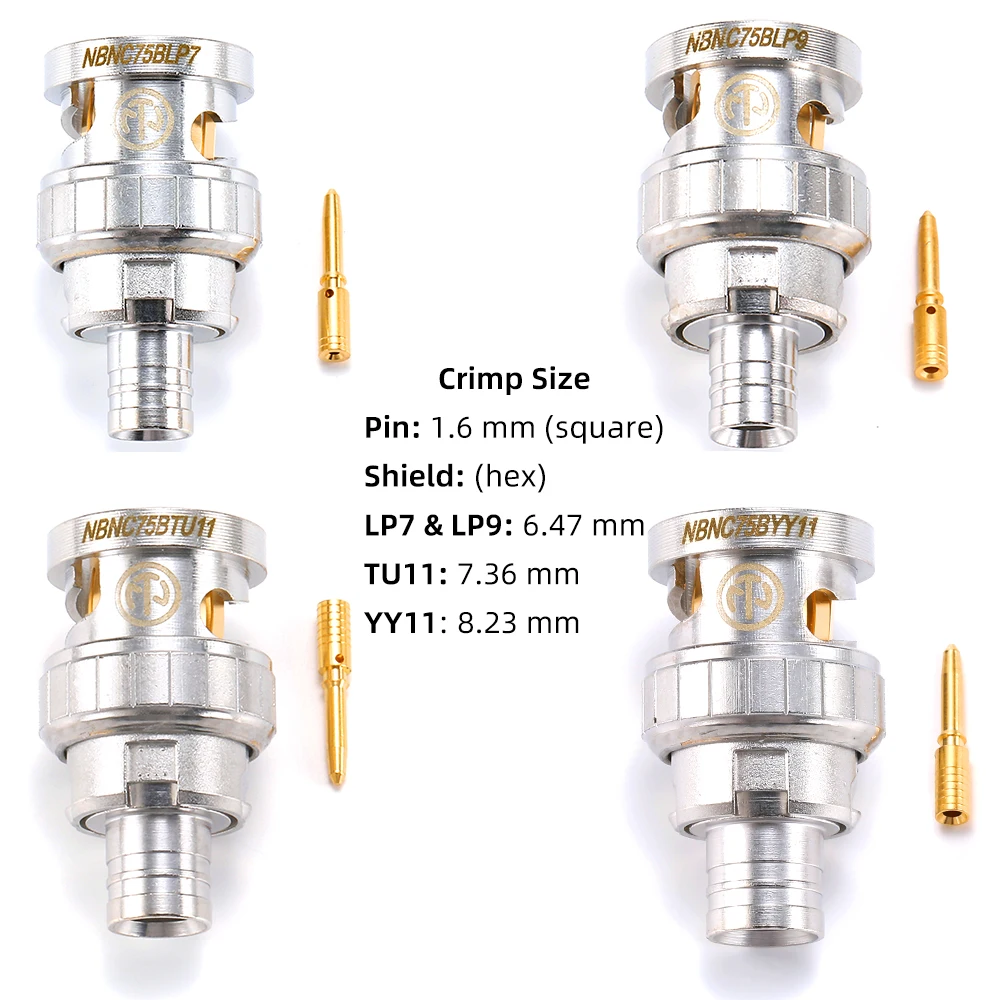 Neutrik 75Ω HD BNC Crimping Plug NBNC75BLP7 / NBNC75BLP9 / NBNC75BTU11 / NBNC75BYY11 HDTV / DVD rearTWIST Q9 BNC Cable Connector