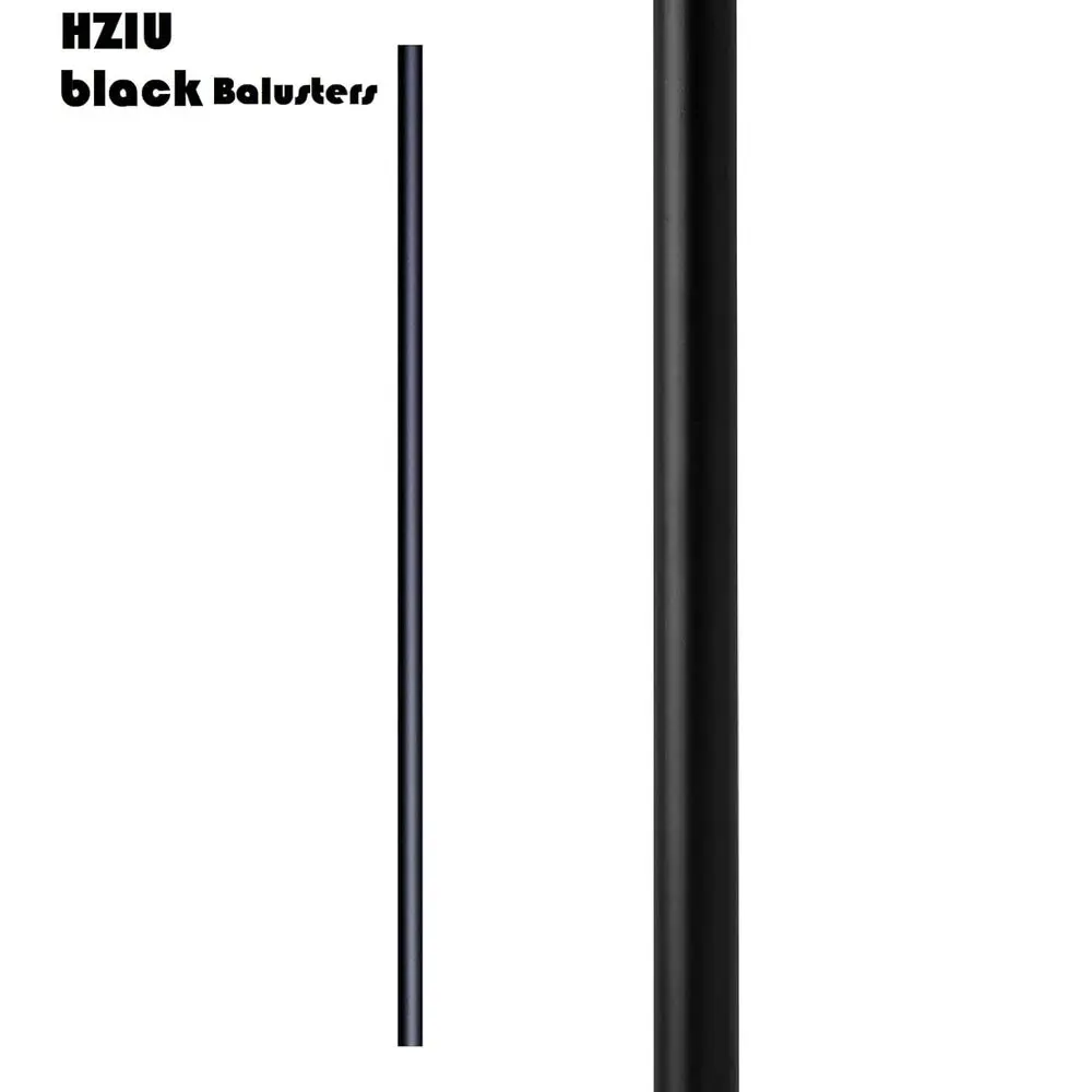 61팩 32.25 x 3/4 중공 원형 검정 금속 데크 난간용 발루스터