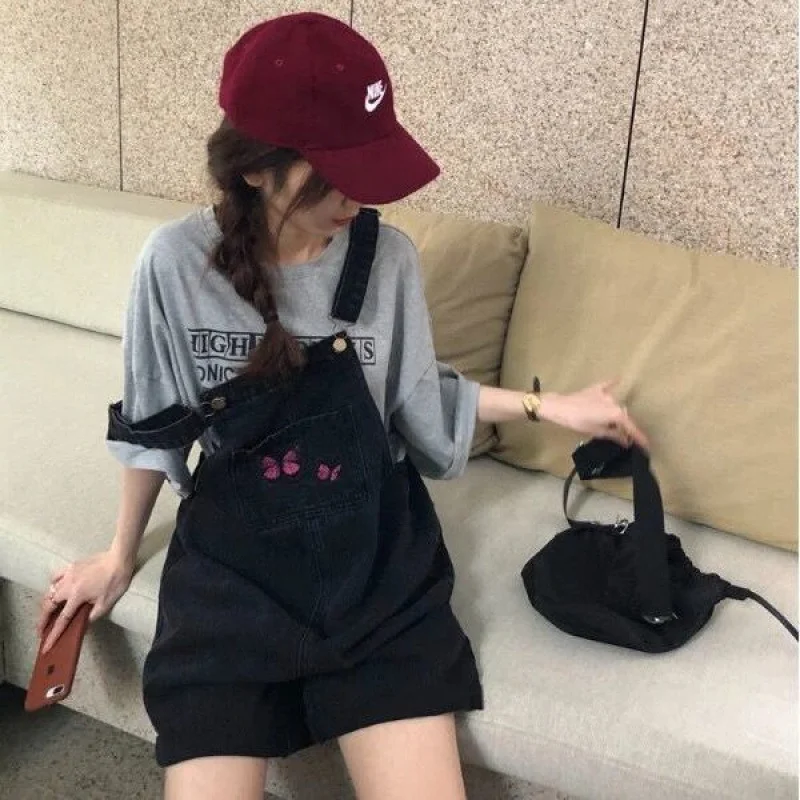 

Женские джинсовые комбинезоны, комбинезоны, женские уличные комбинезоны для тренировок на молнии, женские базовые широкие тренировочные плиссированные карманы