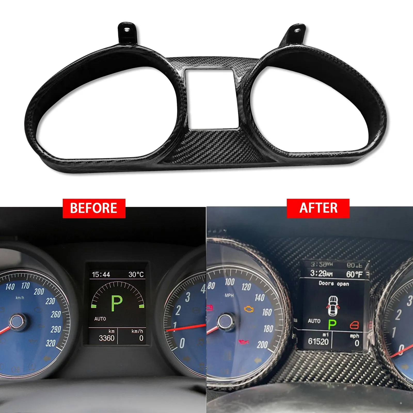 

Carbon Fiber Car Speedometer Stickers Instrument Display Frame Decals For Maserati GT GTS GranCabrio GranTurismo Interior Parts