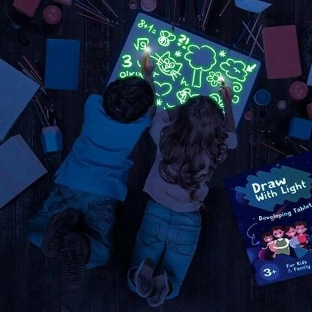 Magic Drawing Board For Kids Glow Magic Fluorescent Drawing Board Light Drawing Pad Drawing Children's Graffiti Drawing Board