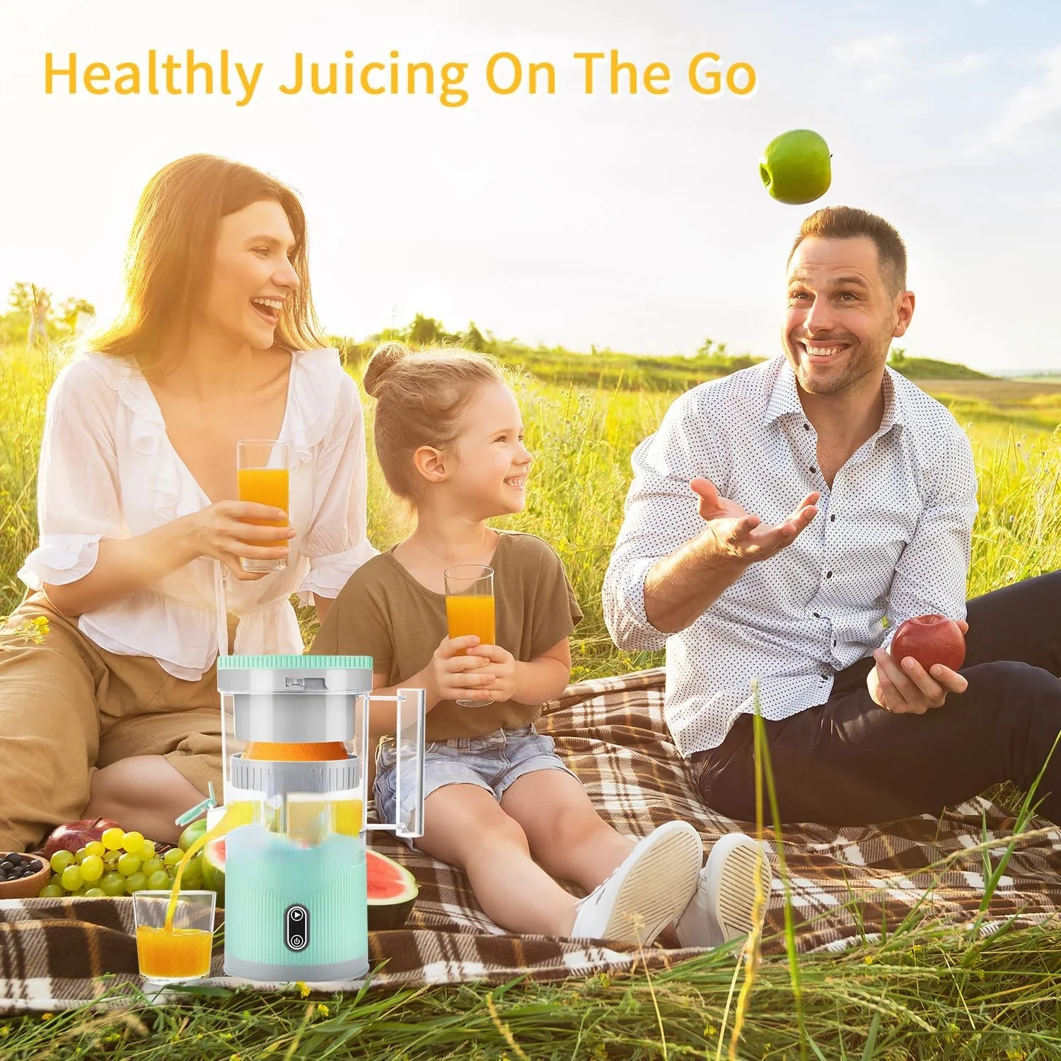 آلة عصارة الحمضيات القابلة لإعادة الشحن مع كابل USB وفرشاة تنظيف ، سهلة الاستخدام ، فواكه ، ليمون ، وجريب فروت ، Po