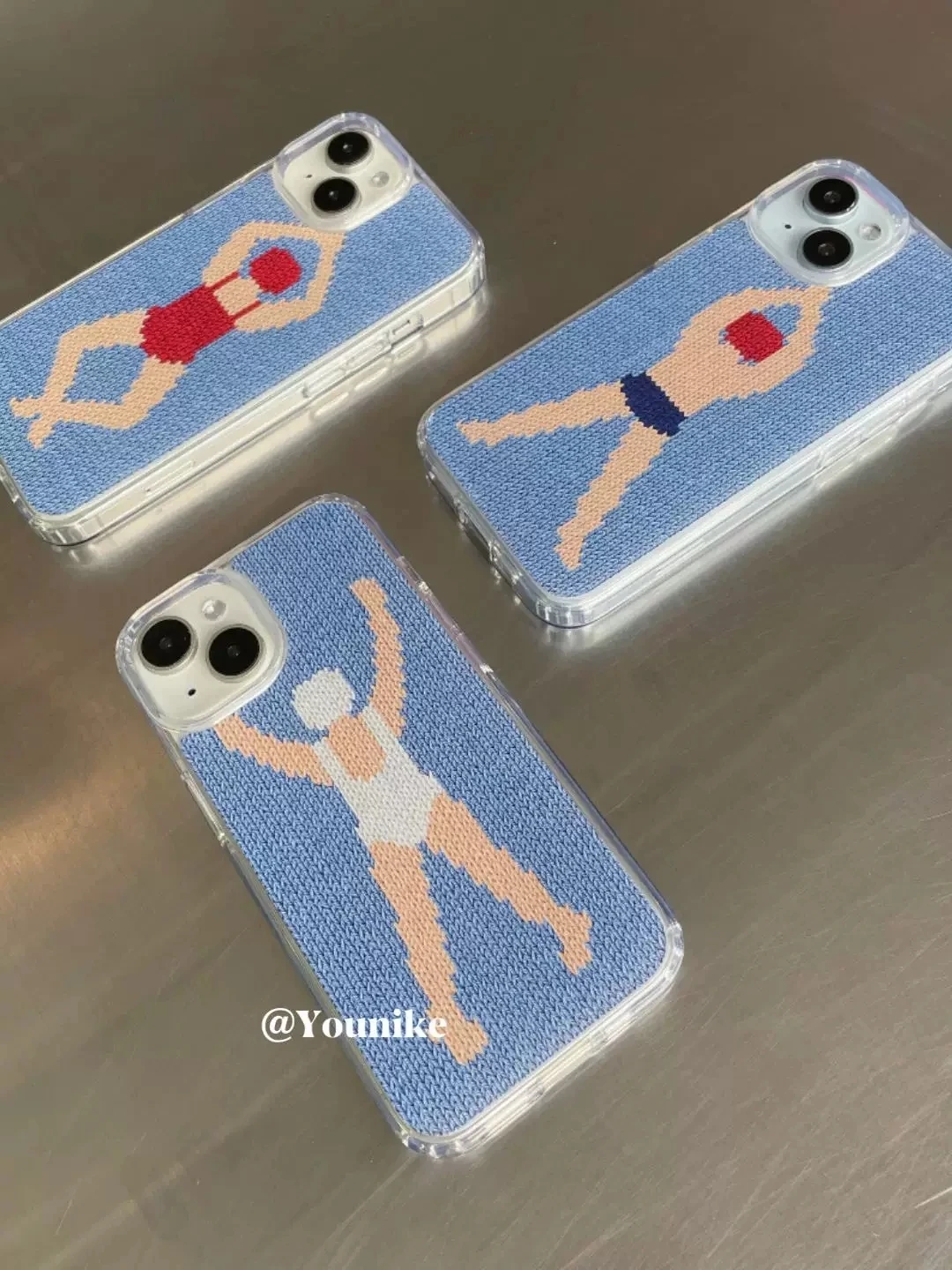Coque de téléphone d'été à motif maillot de bain tricoté pour iPhone 17 16 15 14 13 12 11 Pro MAX XR XS 16e 17air MINI 7 8 Plus
