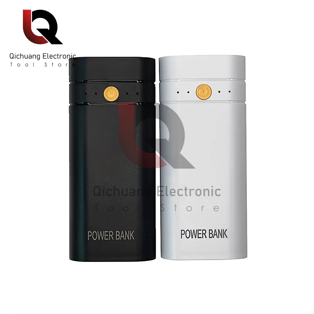 DIY opakowanie na Power Bank ładowarka z płaską głowicą zewnętrzna obudowa USB porty wyjściowe plastikowa powłoka etui na powerbank