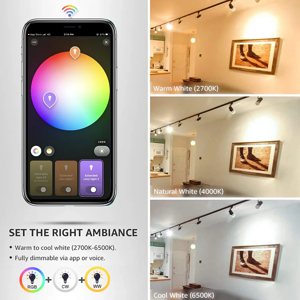 GU10 Zigbee/Wifi Led Glühbirne RGB CW WW Strahler Led-lampen Smart Led Lampe Arbeit Mit Alexa echo Hub Google Yandex Smartthings – Detail 3