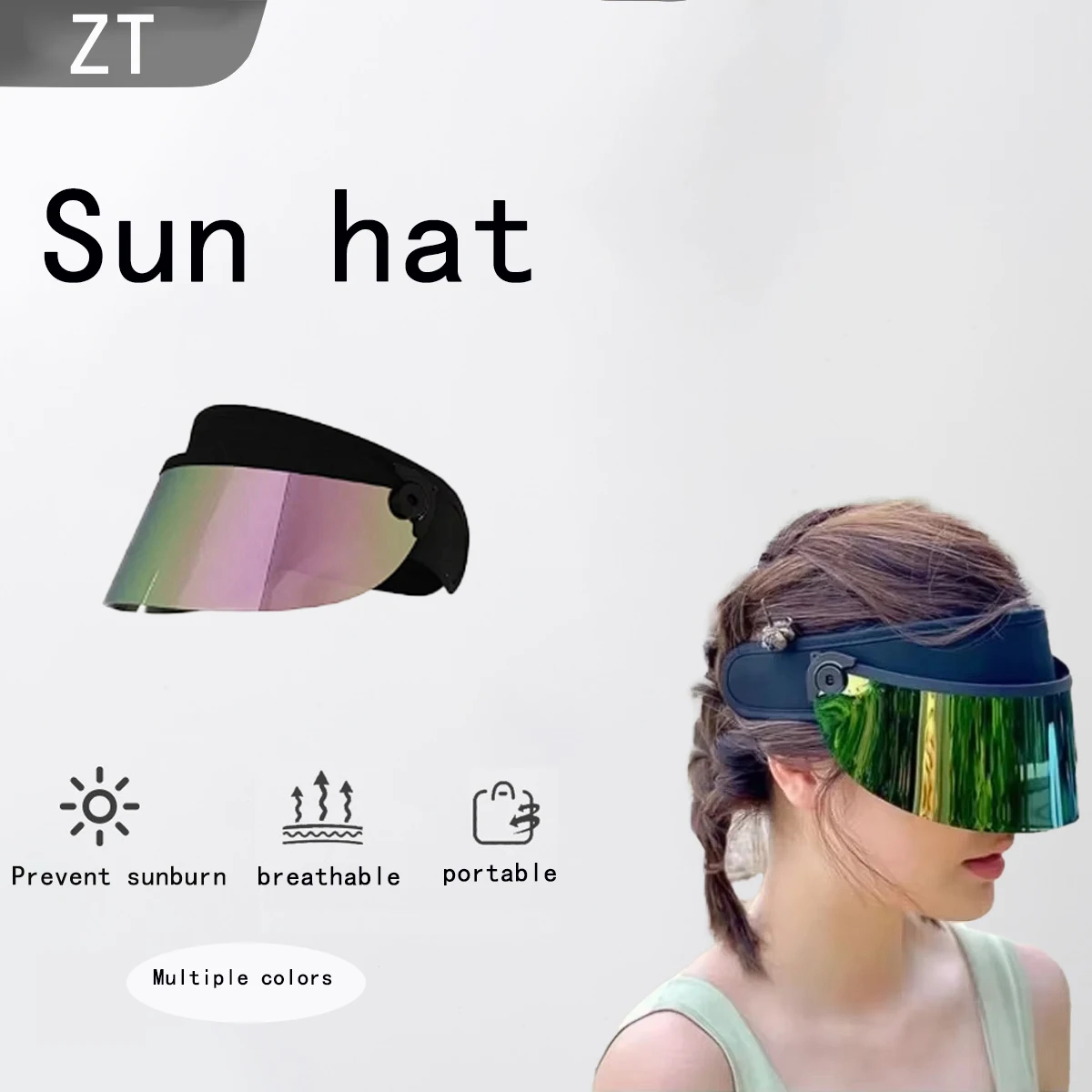 

New Fashion Lens Colorful Visors Empty Top Hat For Women For Travel Outdoor Uv Sun Hats For Men Beach Hats summer hat
