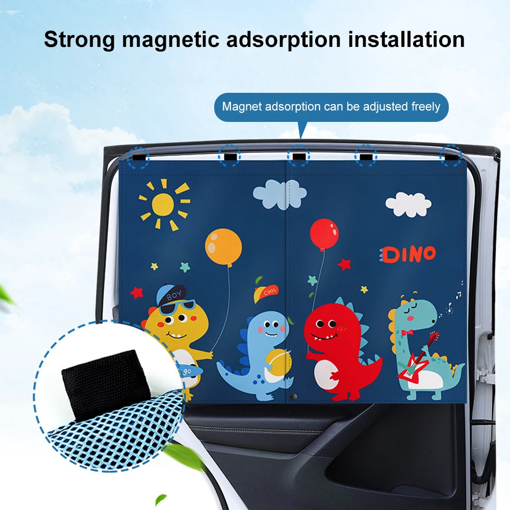 Magnetic Cartoon Car Curtain Car Side Gear Sunshade Car Side Window Visor for Children Sun Protection Heat Insulation Sun Blind