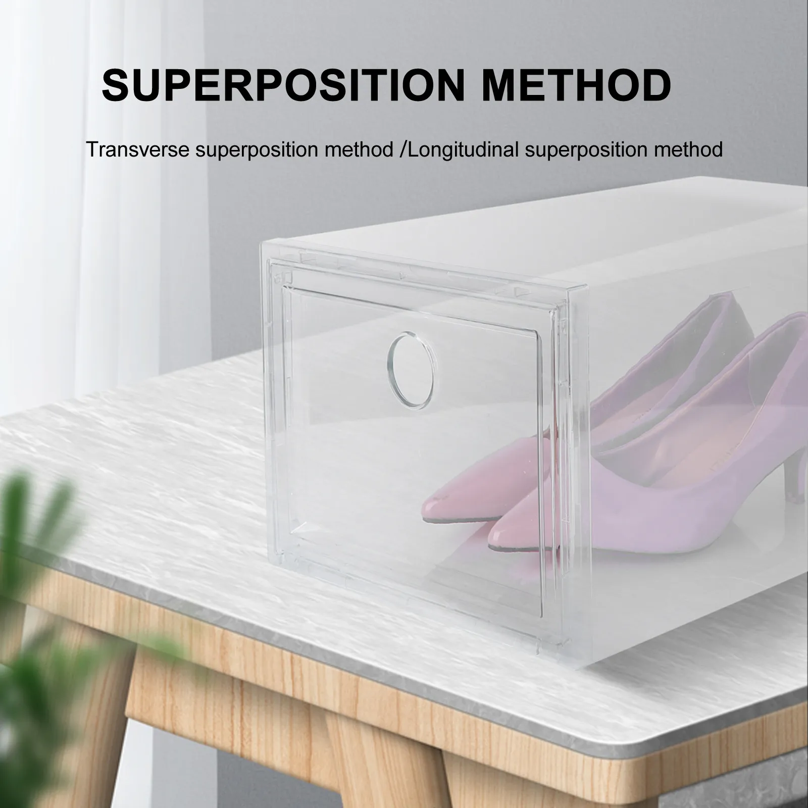 1Pcs Transparent Dustproof Shoes Box Large Capacity Plastic Storage Case Sturdy Stackable Sneaker Container Anti-Oxidation Shoe