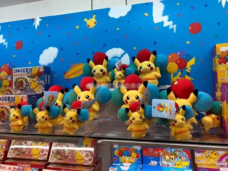 Original Japão Okinawa Limited Balão Voador Pikachu Boneca de Pelúcia 2021 Spot Pokémon