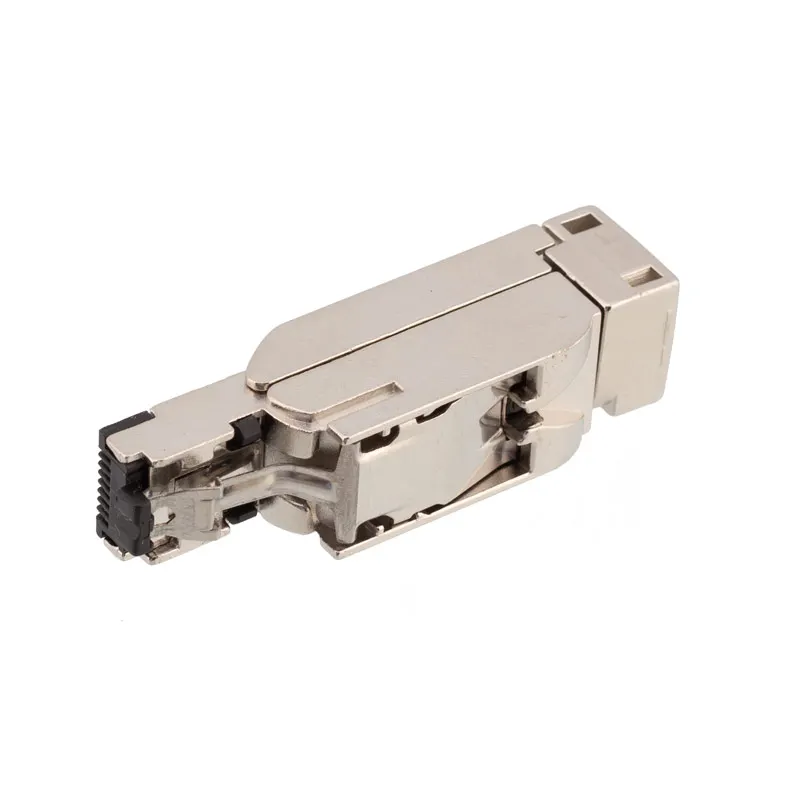 Spina a connessione rapida dati RJ45 diritta 4pin 8pin connettore RJ45 Ethernet dritto in metallo industriale spina CAT5E CAT6A Profinet RJ45