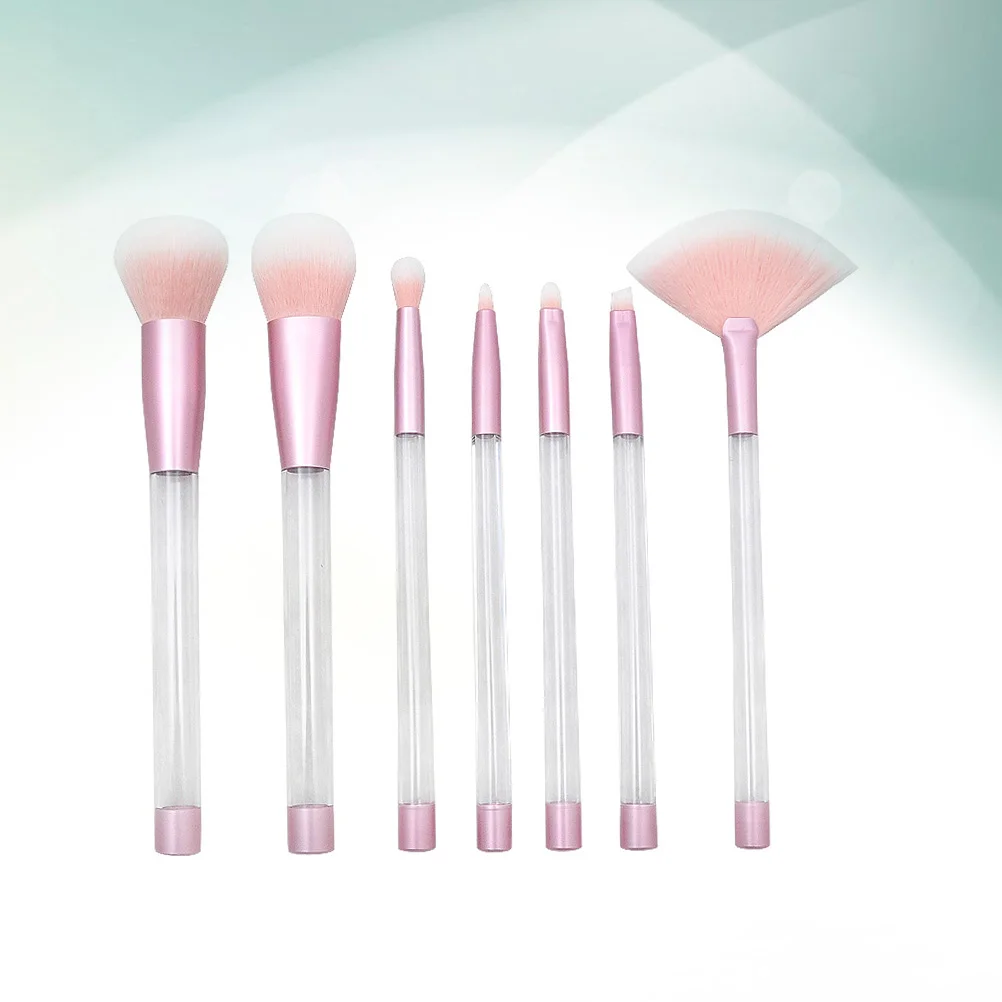 7 stücke Transparent Kristall Make-Up Pinsel Set mit Leeren Griff DIY Sand Make-up-Tool ( # 1, leeres Rohr, transparenter Griff, grün