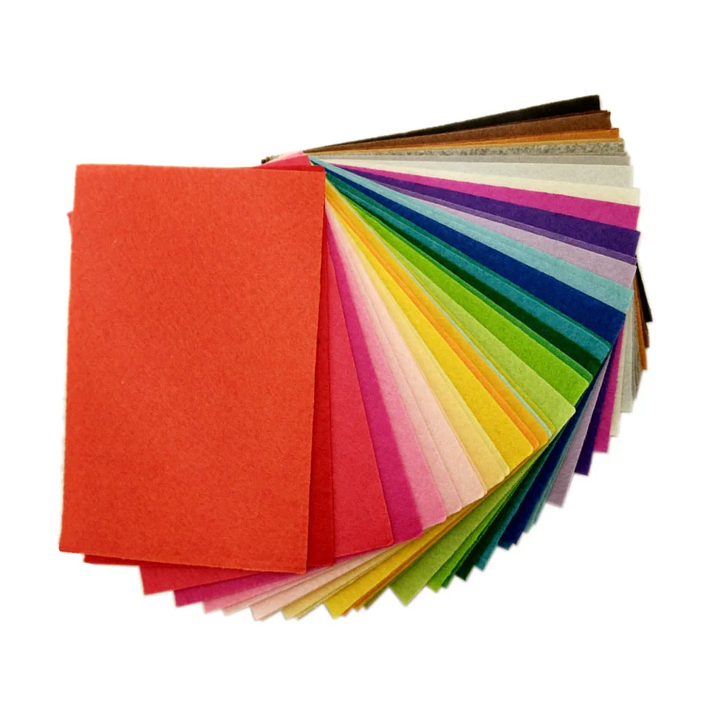 

40pcs 40 Colors Felt Cloth DIY Felt Fabric Rectangular Sheets Colorful Kindergarten DIY Crafts Supplies