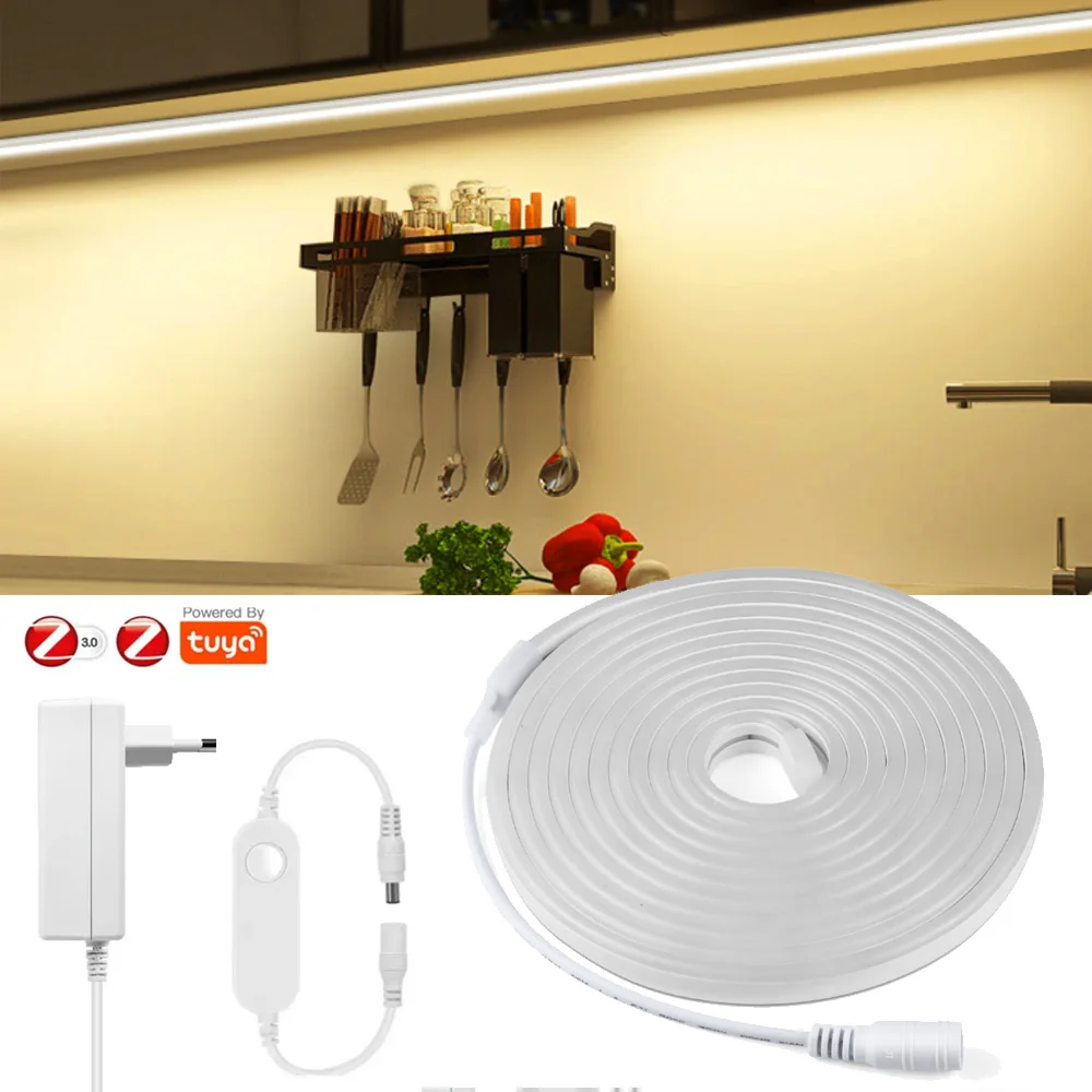 DC12V Zigbee 3.0 LED Dimmer Controller Neon Led Strip Soft SMD 2835 Flexible Rope Tube Lamp 120LEDs/M Home Decor Tuya Smart Life